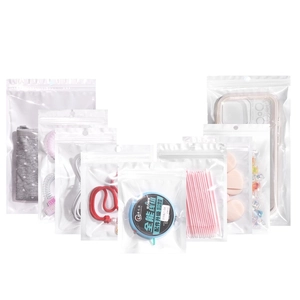 Translucent zipper packaging bags for accessories and electronic cables storage