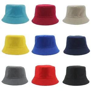 Classic polyester bucket hat in 9 assorted colors with stitched brim for custom outdoor wear