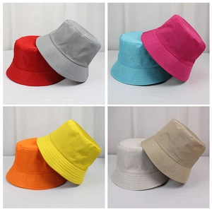 Polyester bucket hats available in 8 vibrant colors with premium stitched brim details
