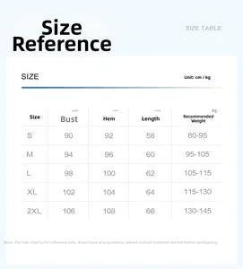 Tableau des tailles détaillé pour haut de yoga femme avec mesures de taille S à 2XL