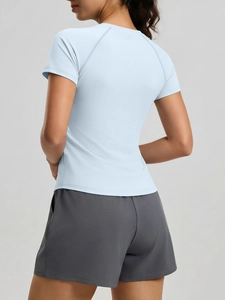 Ensemble t-shirt de yoga et short ample pour femme, tenue de sport d'été respirante