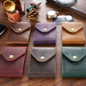 Vintage crazy horse leather driver license covers in six colors with snap closure