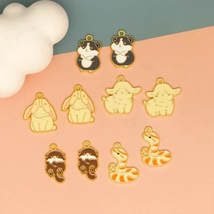 Variety of cute enamel alloy animal charms for DIY keychain and jewelry making accessories.