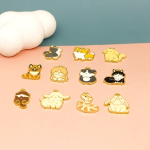 Variety of cute animal enamel charms for DIY jewelry and keychain making projects