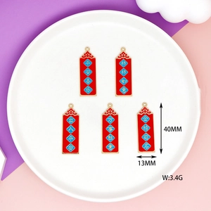 Chinese style enamel blessing charms DIY pendants with 40x13mm size information