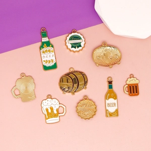 Various beer themed enamel alloy charms for DIY jewelry making accessories
