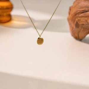 Minimalistische Oval Brief Anhänger Kette 304 Edelstahl Goldene Schlangenkette Für Damen Vielseitiger Modeschmuck