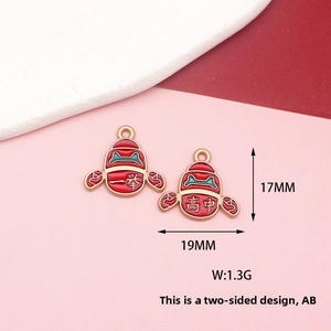 Roter Emaille-Krabbenanhänger für DIY-Schmuck Abschlussgeschenk, zwei Seiten mit Maßen