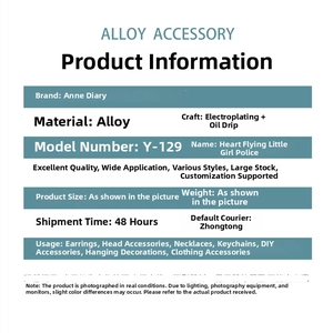 Detail view of alloy accessory specifications including material and process information