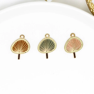Colgantes de esmalte con forma de abanico para hacer joyas y pendientes DIY