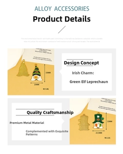 Detailed view of Irish Leprechaun pendants showing 33mm height and alloy material
