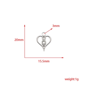 Maßangaben für Edelstahl Herzanhänger mit 20 mm Höhe und 15,5 mm Breite Zeichnung