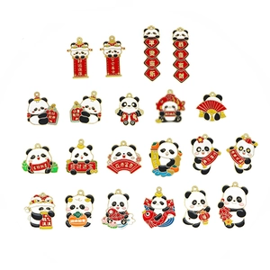 Chinese Nieuwjaar panda bedeltjes voor DIY sieraden, sleutelhangers en accessoires