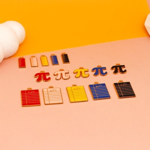 Mathe-Emaille-Anhänger mit Pi-Symbol und Notizbuch für DIY-Schmuckherstellung