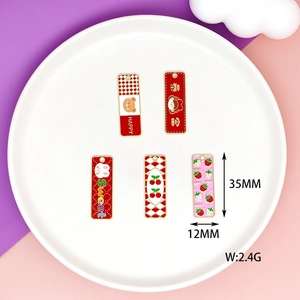 Lot de breloques rectangulaires colorées de 35x12mm et 2,4g pour la création de bijoux DIY
