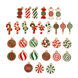 Bunte Weihnachts Süßigkeiten Zuckerstangen Emaille Anhänger für DIY Schmuckzubehör