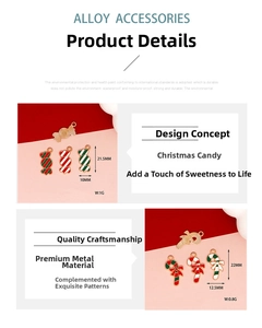 Festliche Weihnachtsbonbons und Zuckerstangen-Emaille-Anhänger für DIY-Schmuck und Schlüsselanhänger