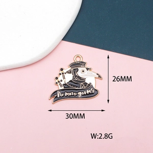 Détail du pendentif en alliage masque d'oiseau de médecin de peste pour bijoux DIY