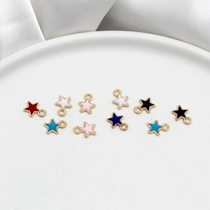 Assorted colorful enamel star alloy pendants for DIY jewelry making accessories