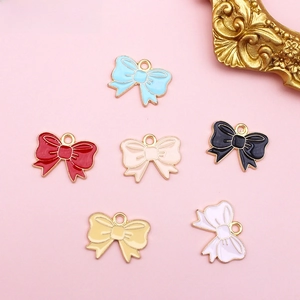 Ciondoli a Fiocco in Lega Smaltata per Fai da Te Creazione Gioielli Fiocchi di Nastro Dolci Pendenti per Accessori Capelli Collana Bracciale