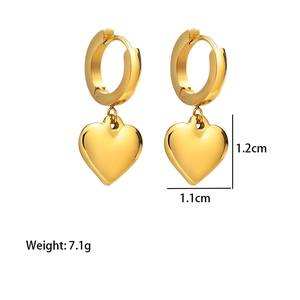Élégantes boucles d'oreilles créoles cœur doré pour femmes, 1,2 cm, fini poli