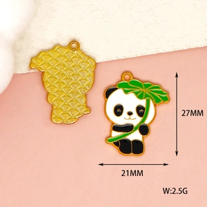 Detailweergave van pandahanger met afmetingen 27x21mm en 2,5g gewicht voor DIY sieraden