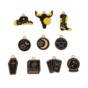 Mystical gothic tarot style enamel charms collection for DIY jewelry making pendants
