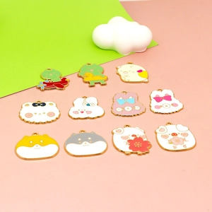 Selection of cute cartoon animal enamel charms for DIY jewelry and bag accessories