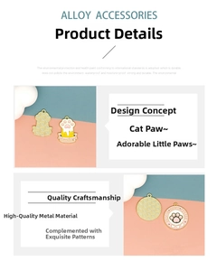 Macro view showing the fine details of alloy enamel cat paw pendants in various designs