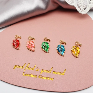 Colorful alloy maple leaf charms for DIY jewelry earrings and necklaces