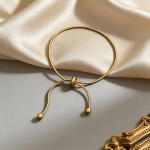 Bracciale A Catena Di Serpente Regolabile In Acciaio Al Titanio Placcato Oro Fibbia Scorrevole Gioielli Minimalisti Da Donna