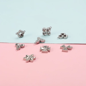 Selection of silver stainless steel geometric pendants for DIY jewelry crafting