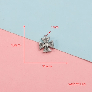 Detailed dimensions and weight of this stainless steel cross pendant for DIY jewelry