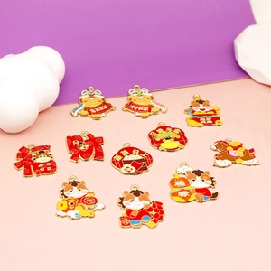 Close-up detail showing various colorful enamel horse charms for DIY jewelry accessories.