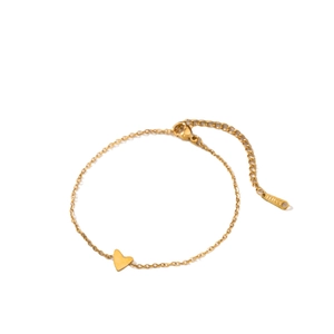 Elegant gold heart pendant necklace in polished stainless steel with lobster clasp closure