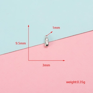 Close-up of stainless steel peanut charm showing detailed dimensions and weight for DIY jewelry