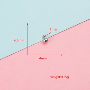 Close-up showing the 4mm stainless steel ball charm pendant with precise measurements