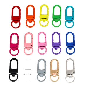 Set of 14 colorful zinc alloy swivel lobster clasps for DIY jewelry and keychain making