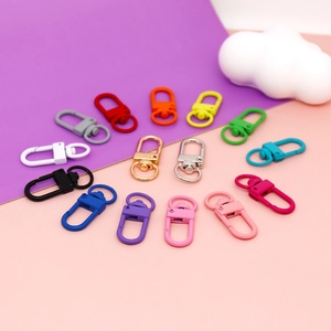 Assorted colorful zinc alloy swivel lobster claw clasps for DIY jewelry making crafts