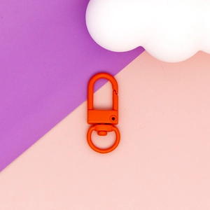 High-quality matte orange zinc alloy swivel lobster clasp close-up for DIY accessory
