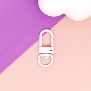 High-quality white painted U-shaped swivel lobster clasp for DIY jewelry and keychains