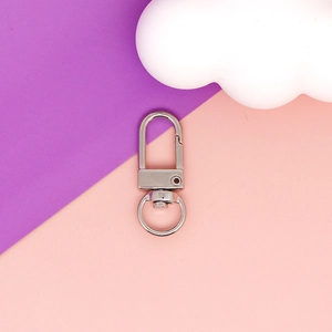 Silver U-shaped swivel lobster clasp hook for DIY keychain and bag accessory parts