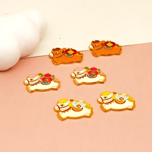 Cartoon horse alloy charms with enamel finish for DIY jewelry making and accessories