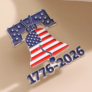 U.S. Independence 250th Anniversary Liberty Bell enamel brooch with 1776-2026 tag