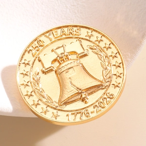 Detail view of 2026 USA Independence Day 250th anniversary commemorative gold medal