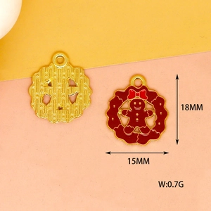 Primer plano de un colgante de aleación de hombre de jengibre con dimensiones 18x15mm y 0,7g.