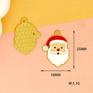 Vista detallada del colgante de Papá Noel con dimensiones de 25x18mm y peso del producto