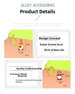 Vue détaillée des breloques gnome en émail avec dimensions pour accessoires bijoux DIY.
