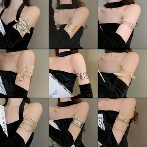 Arm Cuff Bracelet Plated Alloy Adjustable Open Bangle Jewelry For Women Punk Boho Style Exaggerated Fashion Accessories