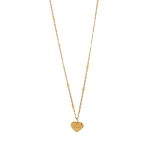Light luxury gold heart pendant necklace with Love engraving and stylish layered chain